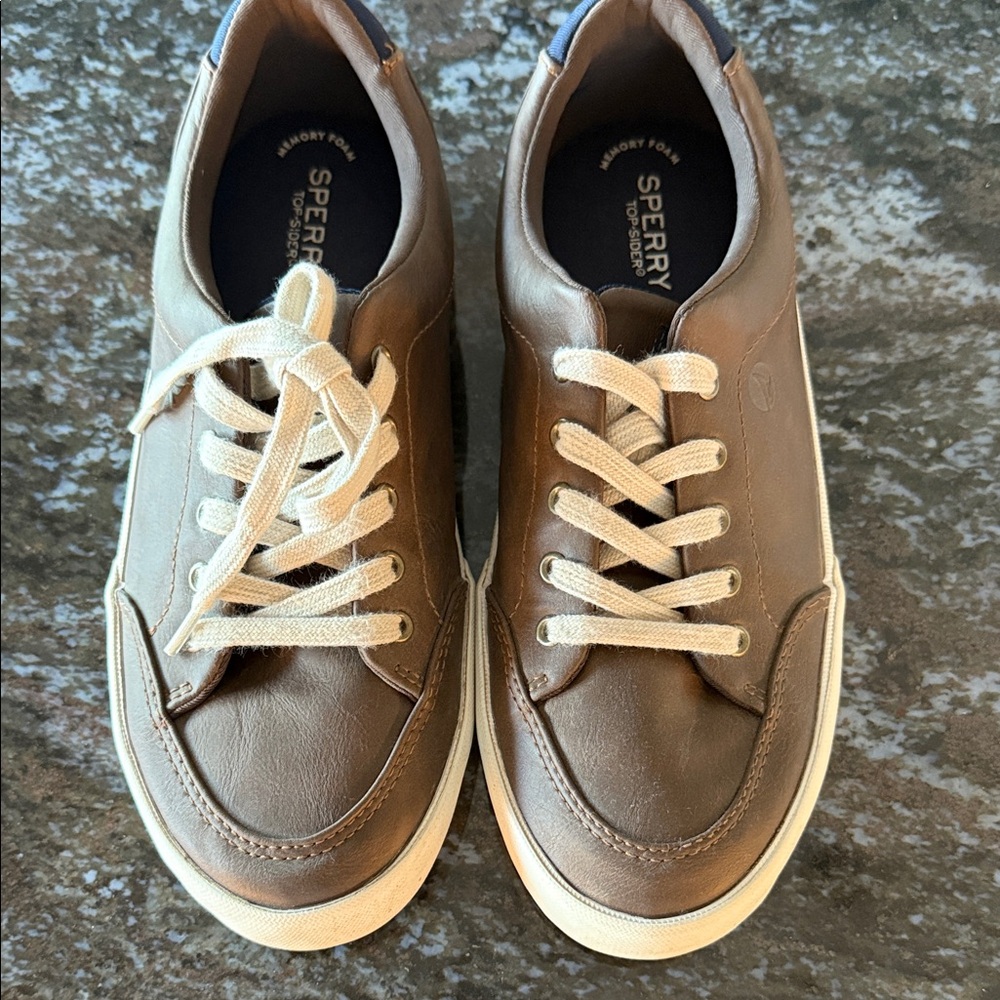 Sperry Boy’s Tan Leather Sneakers